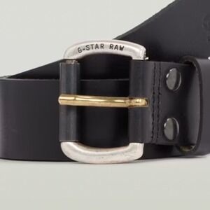 G-Star Raw Dast Belt Black Leather Roller Buckle Size 75 30 D20177-3127-990